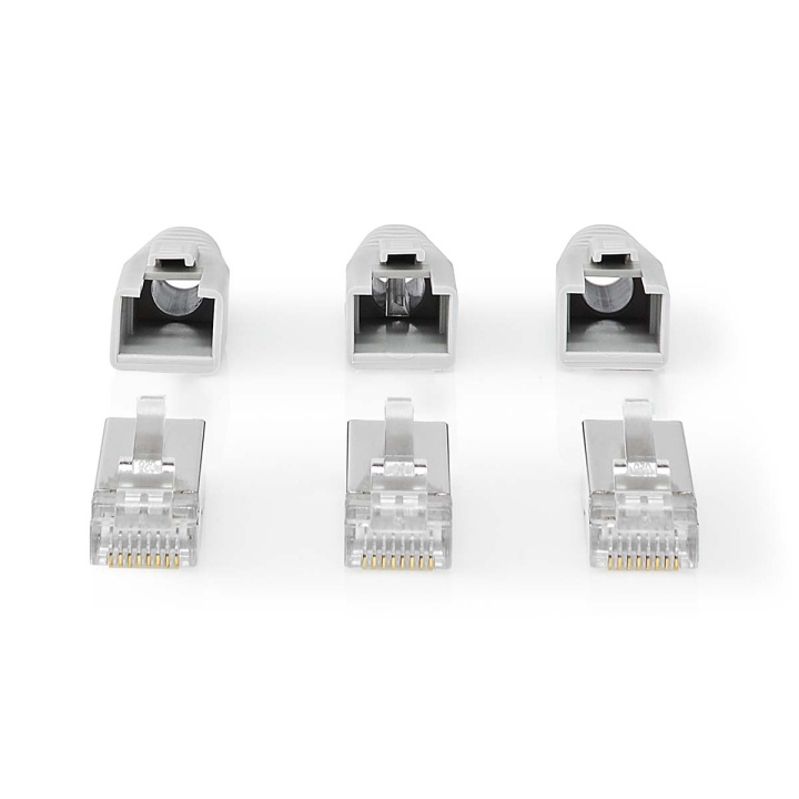 Nedis RJ45-kontakt | RJ45 Pass Through | Solid/strängad FTP CAT6a | Rak | Guldplaterad | 10 st. | PVC | Grå / Svart / Vit | Låda i gruppen DATORER & KRINGUTRUSTNING / Datorkablar / Nätverkskablar / Adaptrar & Skarvdon hos TP E-commerce Nordic AB (C08039)