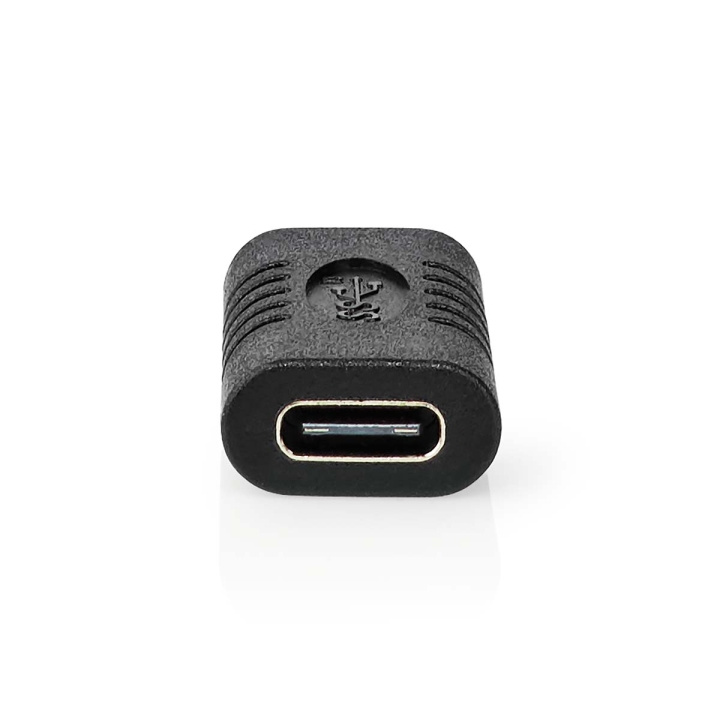 Nedis USB-C™ Adapter | USB 3.2 Gen 2 | USB-C™ Hona | USB-C™ Hona | 4K@60Hz | 10 Gbps | Rund | Nickelplaterad | Svart | Kuvert i gruppen SMARTPHONE & SURFPLATTOR / Laddare & Kablar / Adaptrar hos TP E-commerce Nordic AB (C08044)