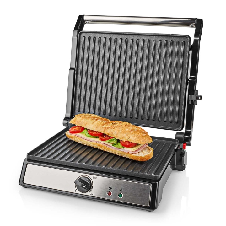 Nedis Kontakt Grill | 2000 W | 29 x 23 cm | Justerbar temperaturkontroll | Plast / Rostfritt stål i gruppen HEM, HUSHÅLL & TRÄDGÅRD / Hushållsmaskiner / Brödrostar & Bordsgrillar / Bordsgrillar & Raclette hos TP E-commerce Nordic AB (C08170)