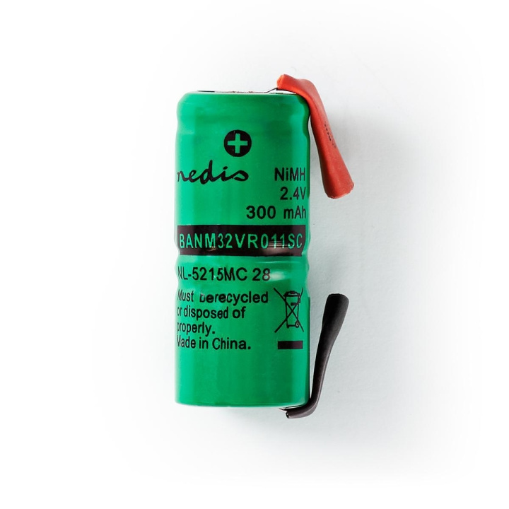 Nedis Laddningsbara Ni-MH batteripaket | 2.4 V DC | Uppladdningsbara | 300 mAh | Förladdad | 1-Polybag | N/A | Lödflikar | Grön i gruppen HEMELEKTRONIK / Batterier & Laddare / Laddningsbara batterier / Övriga hos TP E-commerce Nordic AB (C08248)