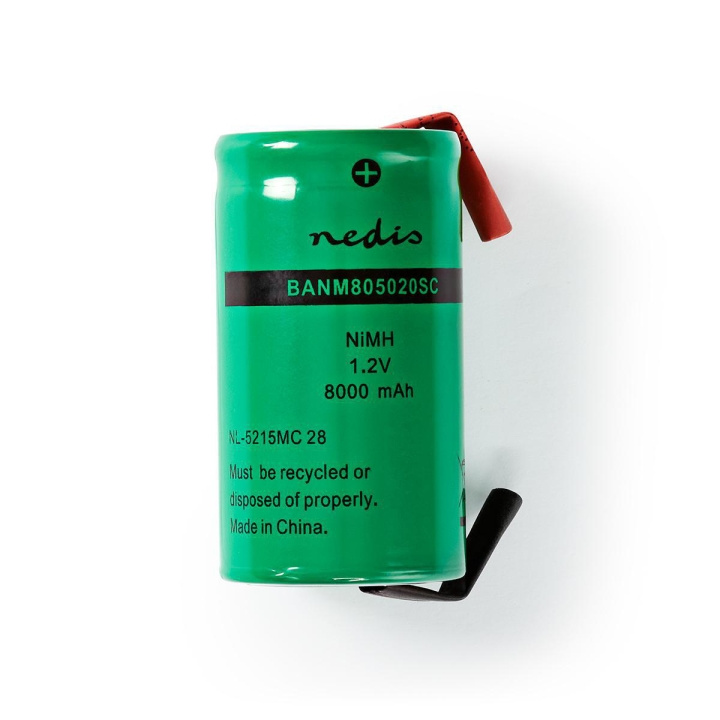Nedis Laddningsbara Ni-MH batteripaket | 1.2 V DC | Uppladdningsbara | 8000 mAh | Förladdad | 1-Polybag | N/A | Lödflikar | Grön i gruppen HEMELEKTRONIK / Batterier & Laddare / Laddningsbara batterier / Övriga hos TP E-commerce Nordic AB (C08254)
