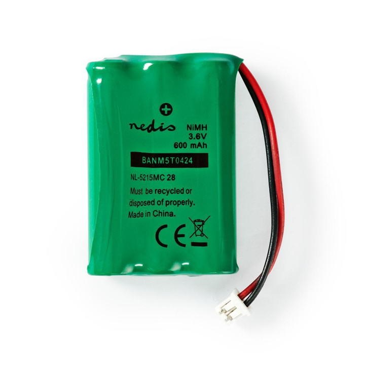 Nedis Laddningsbara Ni-MH batteripaket | 3.6 V DC | Uppladdningsbara | 600 mAh | Förladdad | 1-Polybag | N/A | 2-Fas Telefon Anslutning | Grön i gruppen HEMELEKTRONIK / Batterier & Laddare / Laddningsbara batterier / Övriga hos TP E-commerce Nordic AB (C08255)