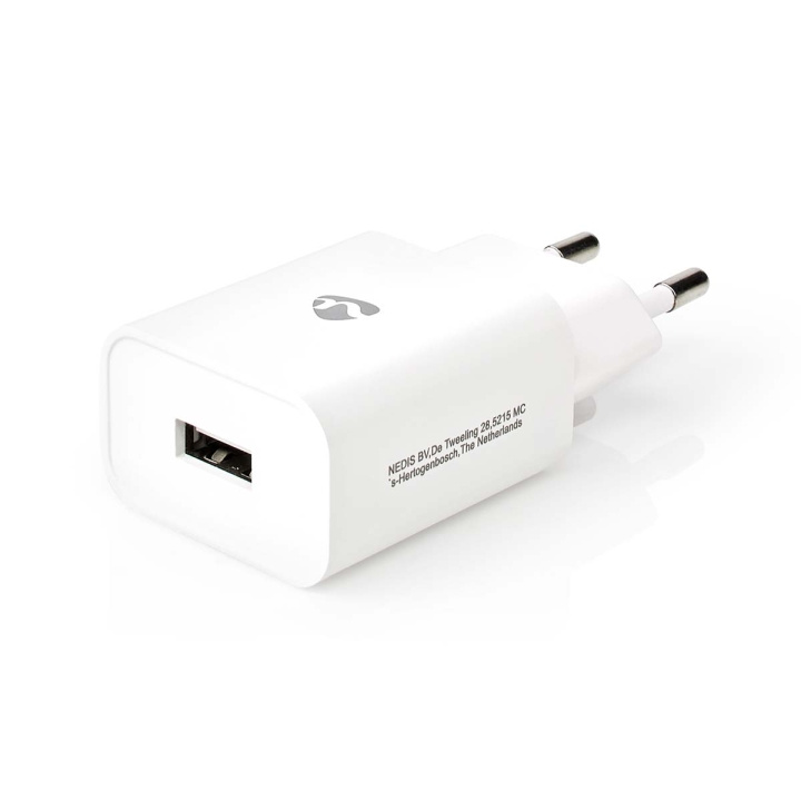 Nedis Väggladdare | 12 W | Snabbladdnings funktion | 1x 2.4 A A | Antal utgångar: 1 | USB-A | Utan kabel | Single Voltage Output i gruppen SMARTPHONE & SURFPLATTOR / Laddare & Kablar / Väggladdare / Väggladdare USB hos TP E-commerce Nordic AB (C08261)