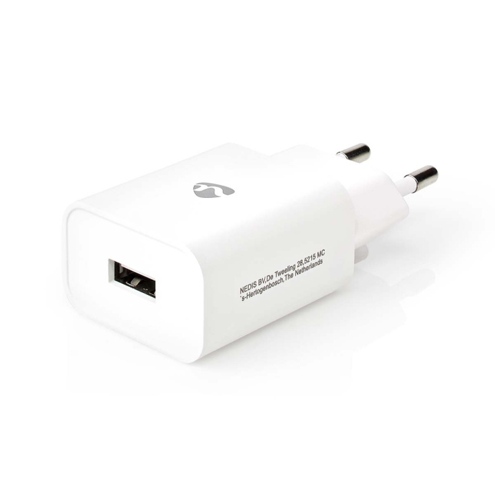 Nedis Väggladdare | 12 W | Snabbladdnings funktion | 1x 2.4 A A | Antal utgångar: 1 | USB-A | Utan kabel | Single Voltage Output | Vit i gruppen SMARTPHONE & SURFPLATTOR / Laddare & Kablar / Väggladdare / Väggladdare USB hos TP E-commerce Nordic AB (C08261)