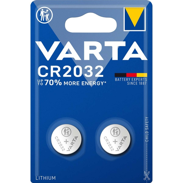 Varta Lithium knappcellsbatteri CR2032 | 3 V DC | 230 mAh | 2-Blister | Silver i gruppen HEMELEKTRONIK / Batterier & Laddare / Batterier / Knappcell hos TP E-commerce Nordic AB (C08283)