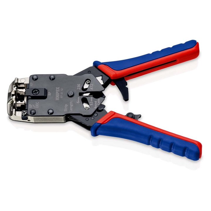 KNIPEX Pressverktyg för modularkontakter Westernstickproppar RJ10 (4-pin) 7.65 mm, RJ11/12 (6-pin) 9.65 mm, RJ45 (8-pin) 11.68 mm i gruppen DATORER & KRINGUTRUSTNING / Datorkomponenter / Verktyg & Montering hos TP E-commerce Nordic AB (C08373)