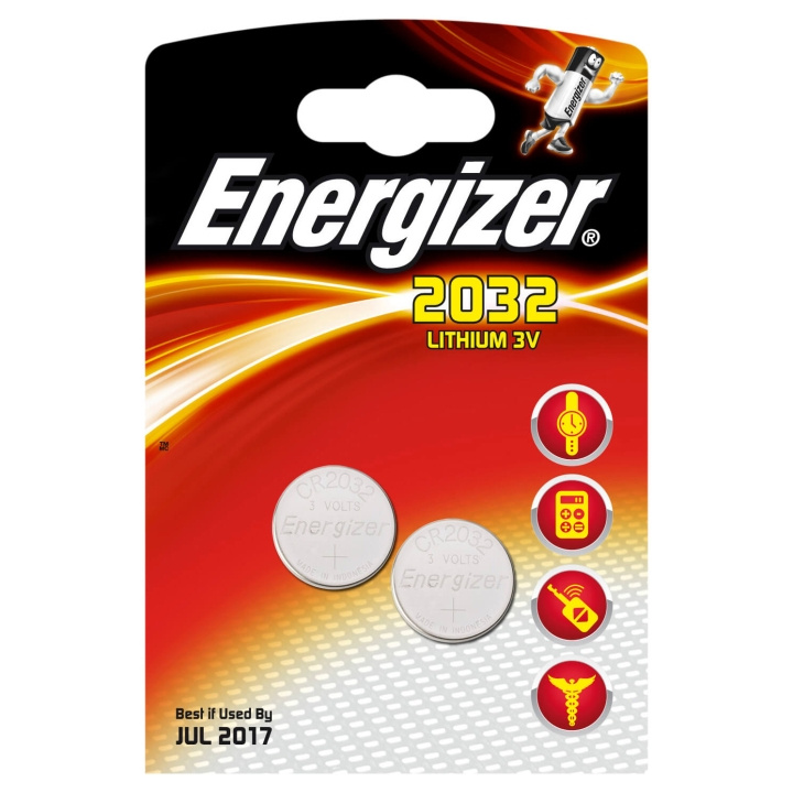 ENERGIZER Batteri CR2032 Lithium 2-pack i gruppen HEMELEKTRONIK / Batterier & Laddare / Batterier / Knappcell hos TP E-commerce Nordic AB (C08417)