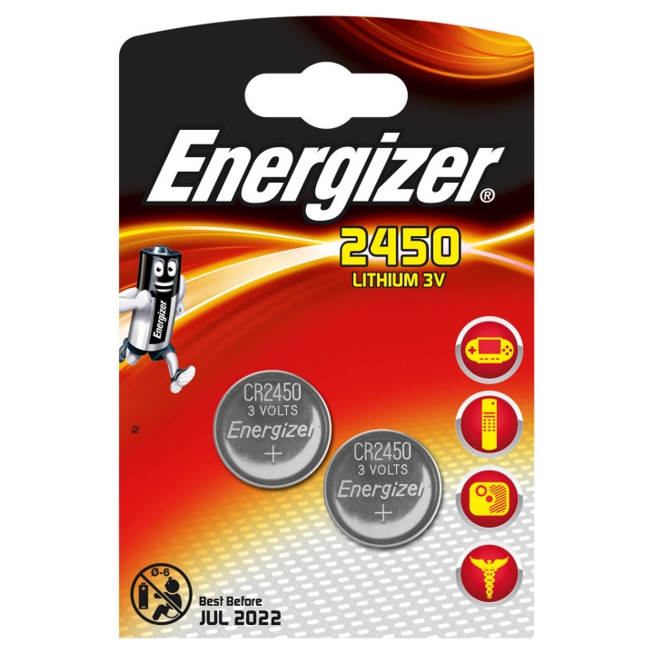 Energizer Batteri CR2450 Lithium 2-pack i gruppen HEMELEKTRONIK / Batterier & Laddare / Batterier / Knappcell hos TP E-commerce Nordic AB (C08425)