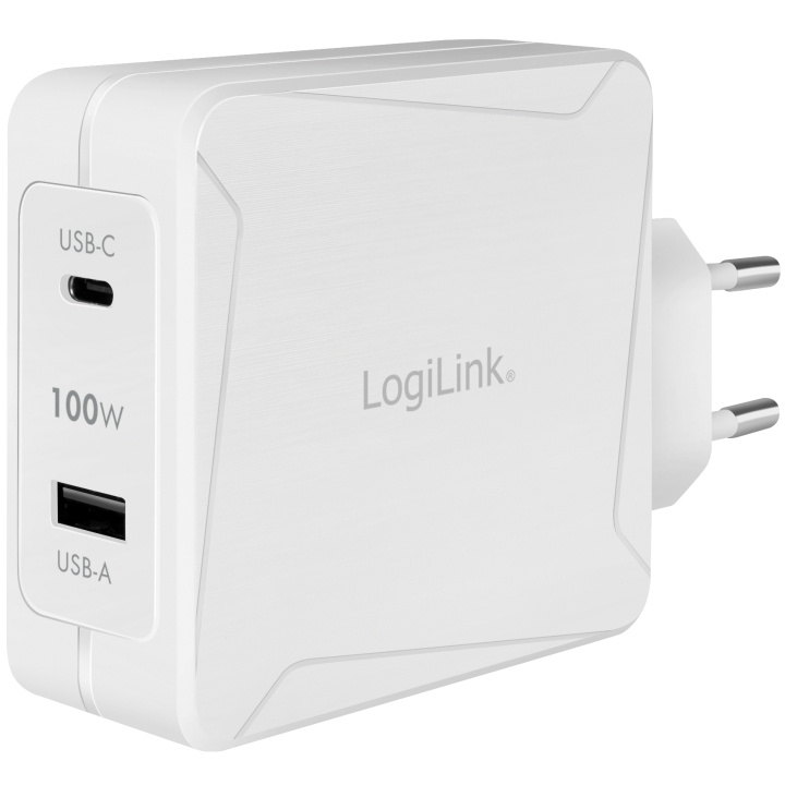 LogiLink USB-laddare 1 x USB-C PD 1 x USB-A 100W GaN i gruppen SMARTPHONE & SURFPLATTOR / Laddare & Kablar / Väggladdare / Väggladdare Typ C hos TP E-commerce Nordic AB (C08648)