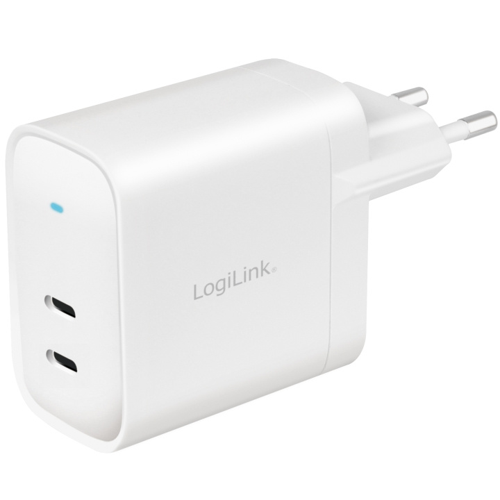 LogiLink USB-laddare 2 x USB-C PD 65W GaN i gruppen SMARTPHONE & SURFPLATTOR / Laddare & Kablar / Väggladdare / Väggladdare Typ C hos TP E-commerce Nordic AB (C08650)