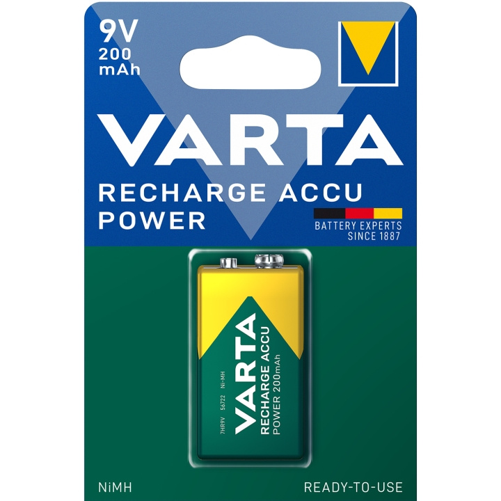 Varta Laddningsbart batteri 9V 200 mAh 1-pack i gruppen HEMELEKTRONIK / Batterier & Laddare / Batterier / 9V hos TP E-commerce Nordic AB (C08711)