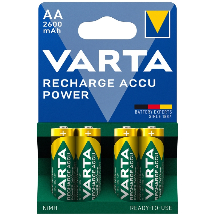Varta Laddningsbart batteri AA 2600 mAh 4-pack i gruppen HEMELEKTRONIK / Batterier & Laddare / Batterier / AA hos TP E-commerce Nordic AB (C08713)