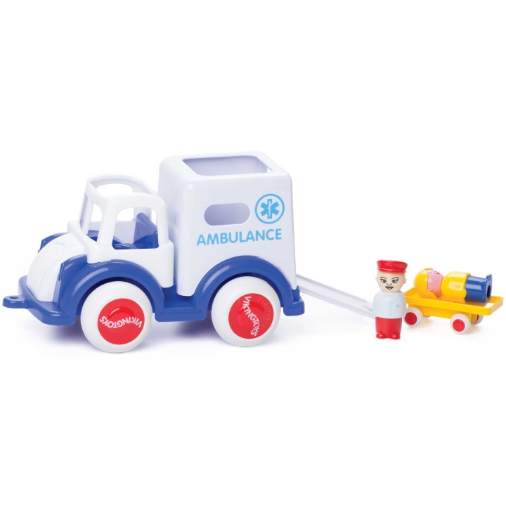 VikingToys Jumbo Ambulans m. Två Figurer Och En Bår i gruppen LEKSAKER, BARN- & BABYPRODUKTER / Leksaker / Leksaksbilar & andra fordon hos TP E-commerce Nordic AB (C08722)