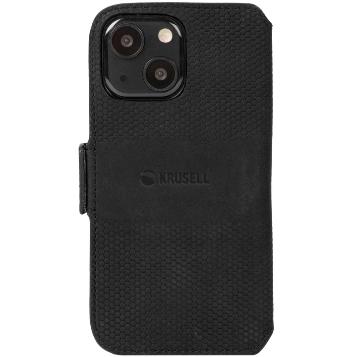 Krusell Leather Phone Wallet iPhone 13 Svart i gruppen SMARTPHONE & SURFPLATTOR / Mobilskydd / Apple / iPhone 13 / Fodral hos TP E-commerce Nordic AB (C08750)