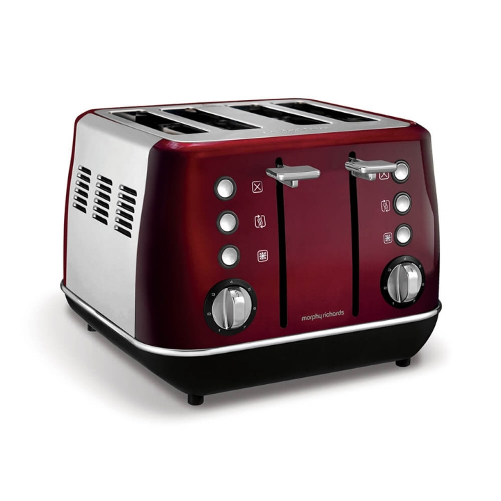 Morphy Richards Brödrost Evoke 4-brödskivor Röd i gruppen HEM, HUSHÅLL & TRÄDGÅRD / Hushållsmaskiner / Brödrostar & Bordsgrillar / Brödrostar hos TP E-commerce Nordic AB (C09242)