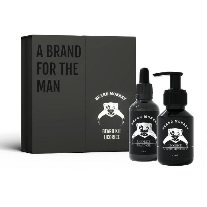 Beard Monkey Giftset Beard Monkey Beard Kit Licorice i gruppen SKÖNHET & HÄLSA / Presentkit / Presentkit För Honom hos TP E-commerce Nordic AB (C09336)