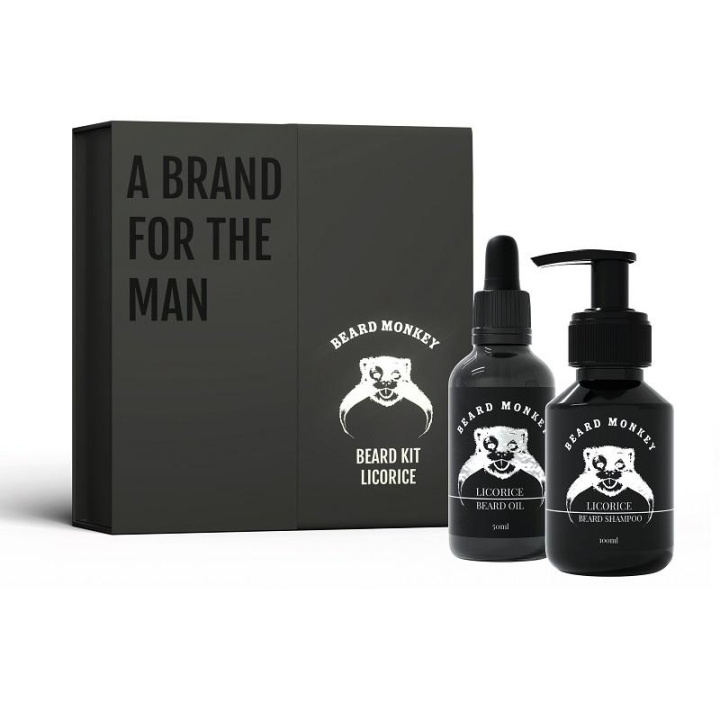 Beard Monkey Giftset Beard Monkey Beard Kit Licorice 2023 i gruppen SKÖNHET & HÄLSA / Presentkit / Presentkit För Honom hos TP E-commerce Nordic AB (C09336)