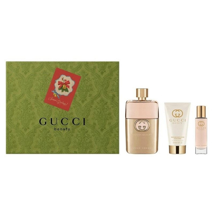 Gucci Giftset Gucci Guilty Pour Femme Edp 90ml + Edp 15ml + Body Lotion 50ml i gruppen SKÖNHET & HÄLSA / Presentkit / Presentkit För Henne hos TP E-commerce Nordic AB (C09485)
