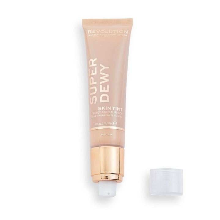 Makeup Revolution Superdewy Tinted Moisturiser Medium 55ml i gruppen SKÖNHET & HÄLSA / Hudvård / Ansiktsvård / Tinted Moisturizer hos TP E-commerce Nordic AB (C10155)