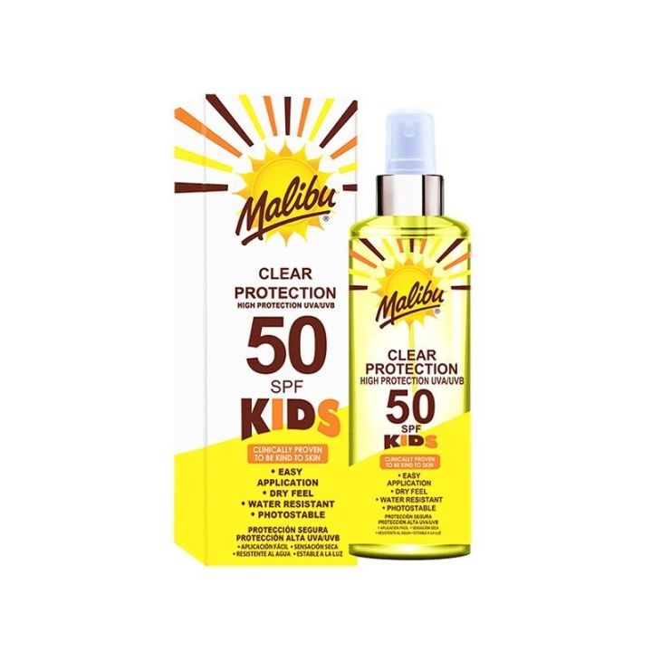 Malibu Kids Clear Protection SPF50 250ml i gruppen SKÖNHET & HÄLSA / Hudvård / Solskydd & Tanning / Solskydd hos TP E-commerce Nordic AB (C10217)