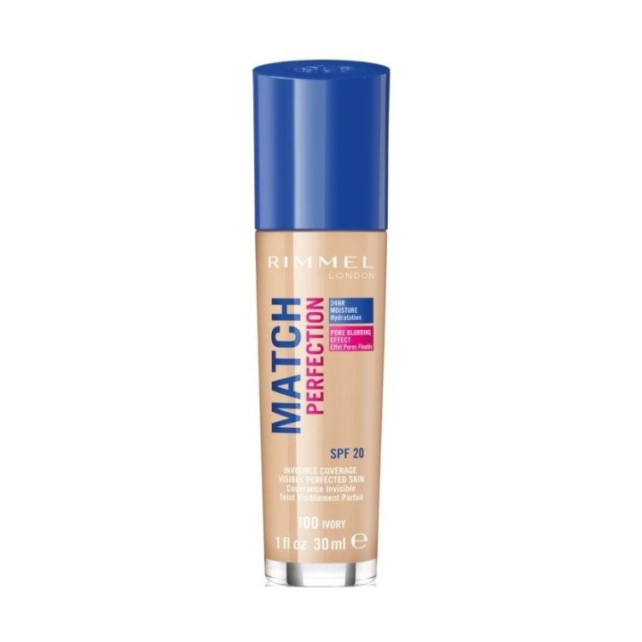 Rimmel London Rimmel Match Perfection Foundation SPF20 Shade 100 Ivory 30ml i gruppen SKÖNHET & HÄLSA / Makeup / Basmakeup / Foundation hos TP E-commerce Nordic AB (C10489)