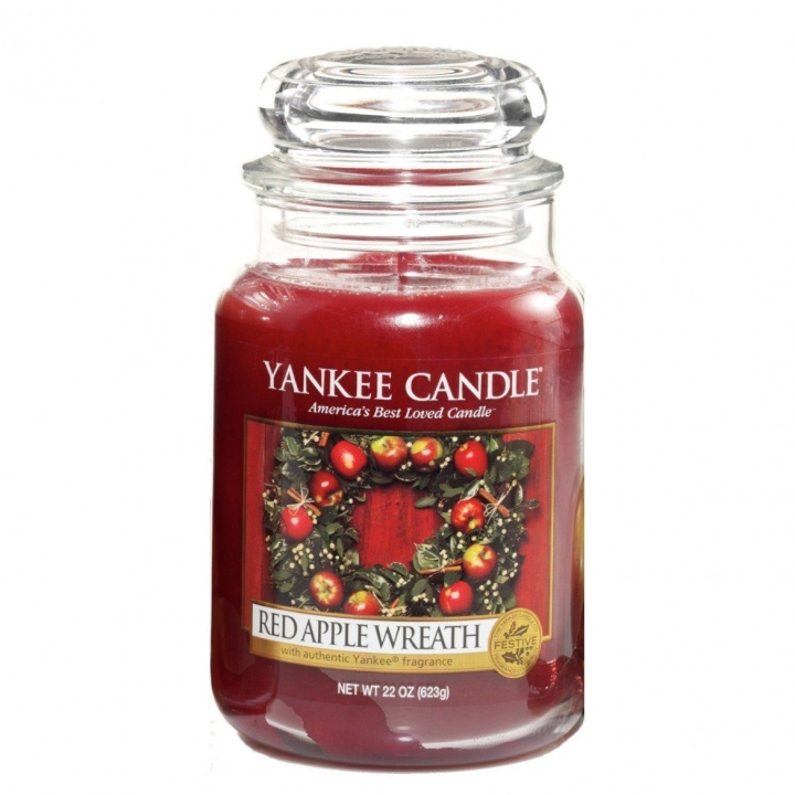 Yankee Candle Classic Large Jar Red Apple Wreath 623g i gruppen SKÖNHET & HÄLSA / Doft & Parfym / Övrig doft / Doftljus hos TP E-commerce Nordic AB (C10835)