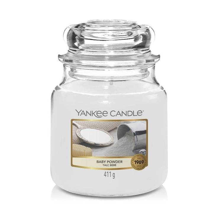 Yankee Candle Classic Medium Jar Baby Powder 411g i gruppen SKÖNHET & HÄLSA / Doft & Parfym / Övrig doft / Doftljus hos TP E-commerce Nordic AB (C10998)