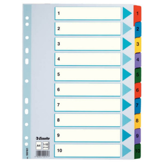ESSELTE ESSELTE Register Mylar A4/1-10 Multifärgat