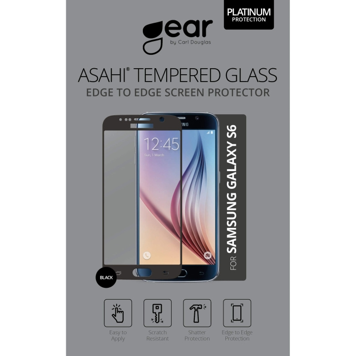 GEAR Härdat Glas 3D Full Cover Svart Samsung S6 i gruppen SMARTPHONE & SURFPLATTOR / Mobilskydd / Samsung hos TP E-commerce Nordic AB (C12362)