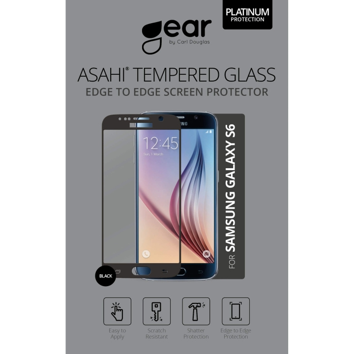 Gear Härdat Glas 3D Full Cover Svart Samsung S6 i gruppen SMARTPHONE & SURFPLATTOR / Mobilskydd / Samsung hos TP E-commerce Nordic AB (C12362)