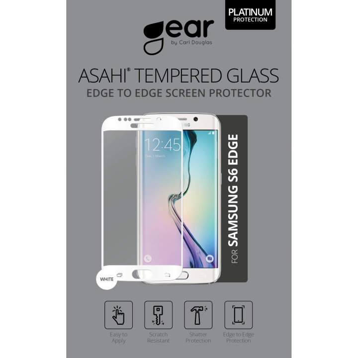 GEAR Härdat Glas 3D Full Cover Vit Samsung S6 Edge i gruppen SMARTPHONE & SURFPLATTOR / Mobilskydd / Samsung hos TP E-commerce Nordic AB (C12365)