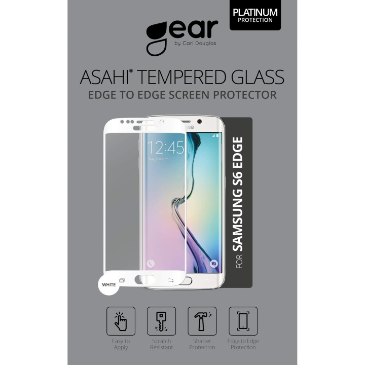 Gear Härdat Glas 3D Full Cover Vit Samsung S6 Edge i gruppen SMARTPHONE & SURFPLATTOR / Mobilskydd / Samsung hos TP E-commerce Nordic AB (C12365)