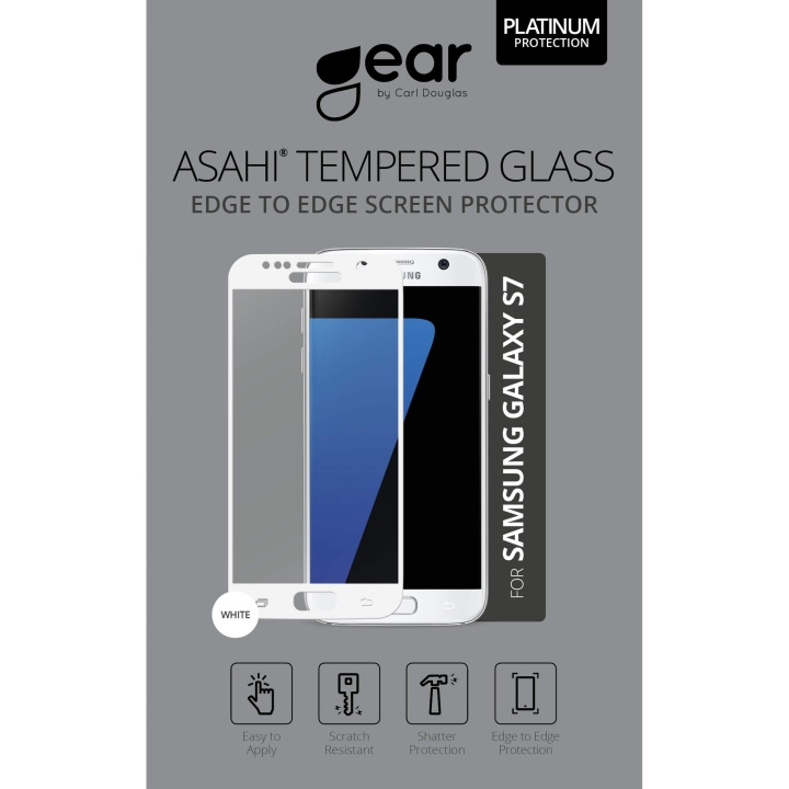 GEAR Härdat Glas 3D Full Cover Vit Samsung S7 i gruppen SMARTPHONE & SURFPLATTOR / Mobilskydd / Samsung hos TP E-commerce Nordic AB (C12366)