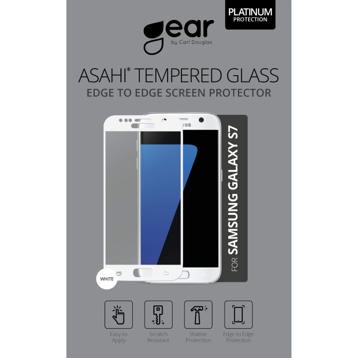 Gear Härdat Glas 3D Full Cover Vit Samsung S7 i gruppen SMARTPHONE & SURFPLATTOR / Mobilskydd / Samsung hos TP E-commerce Nordic AB (C12366)