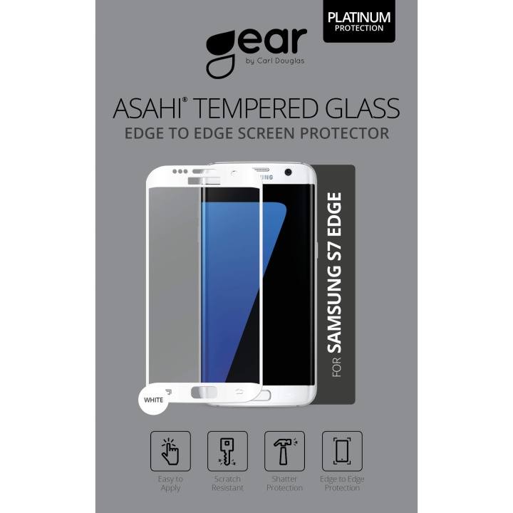 GEAR Härdat Glas 3D Full Cover Vit Samsung S7 Edge i gruppen SMARTPHONE & SURFPLATTOR / Mobilskydd / Samsung hos TP E-commerce Nordic AB (C12367)