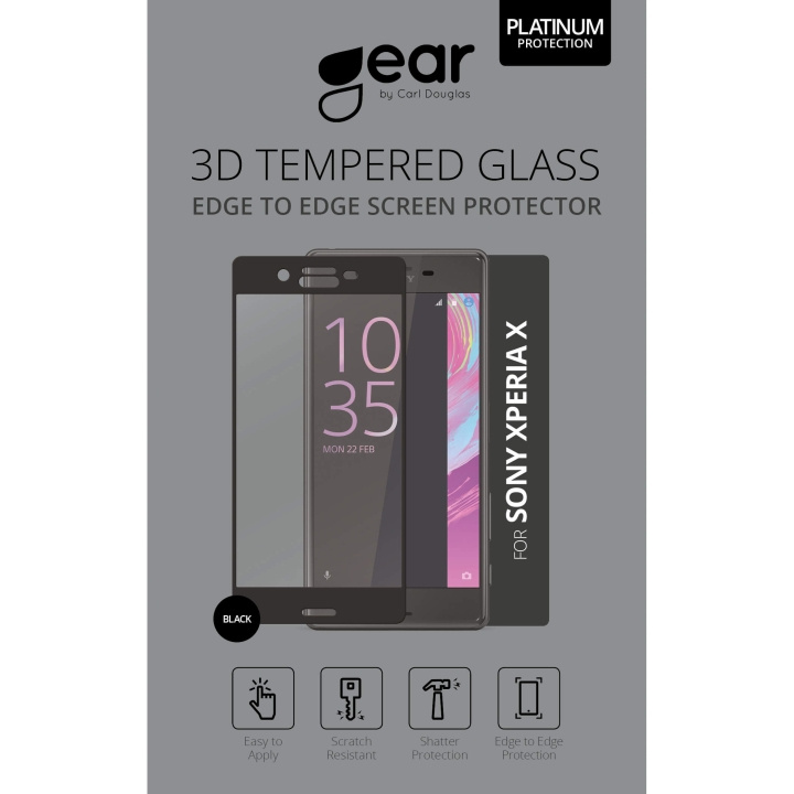 Gear Härdat Glas 3D Full Cover Svart Xperia X i gruppen SMARTPHONE & SURFPLATTOR / Mobilskydd / Sony hos TP E-commerce Nordic AB (C12374)