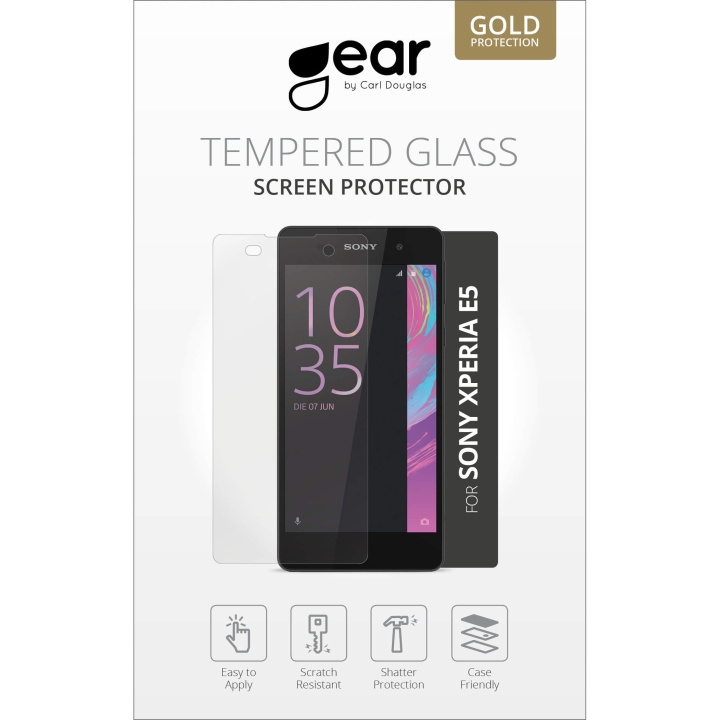 GEAR Härdat Glas 2.5D Xperia E5 i gruppen SMARTPHONE & SURFPLATTOR / Mobilskydd / Sony hos TP E-commerce Nordic AB (C12375)
