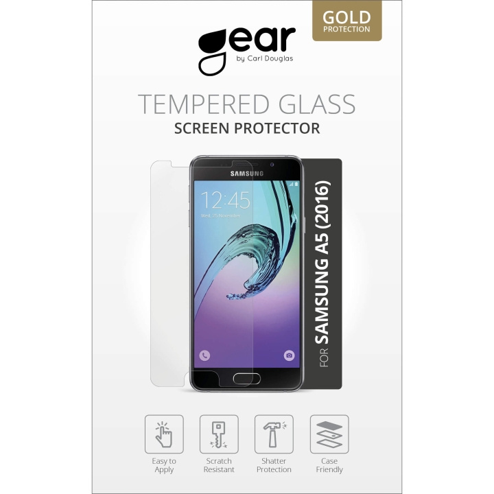 GEAR Härdat Glas 2.5D Samsung A5 (2016) i gruppen SMARTPHONE & SURFPLATTOR / Mobilskydd / Samsung hos TP E-commerce Nordic AB (C12377)