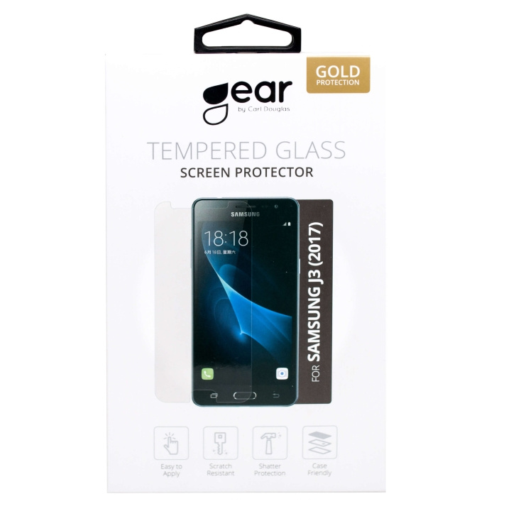 GEAR Härdat Glas 3D Full Cover Svart Samsung J3 (2017) i gruppen SMARTPHONE & SURFPLATTOR / Mobilskydd / Samsung hos TP E-commerce Nordic AB (C12379)