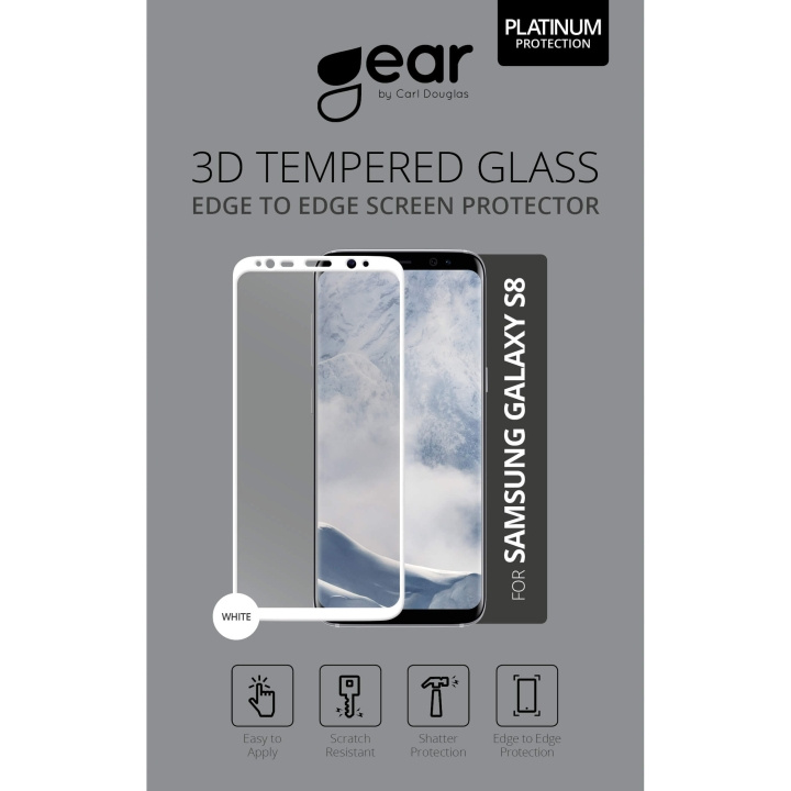 Gear Härdat Glas 3D Full Cover Vit Samsung S8 i gruppen SMARTPHONE & SURFPLATTOR / Mobilskydd / Samsung hos TP E-commerce Nordic AB (C12386)