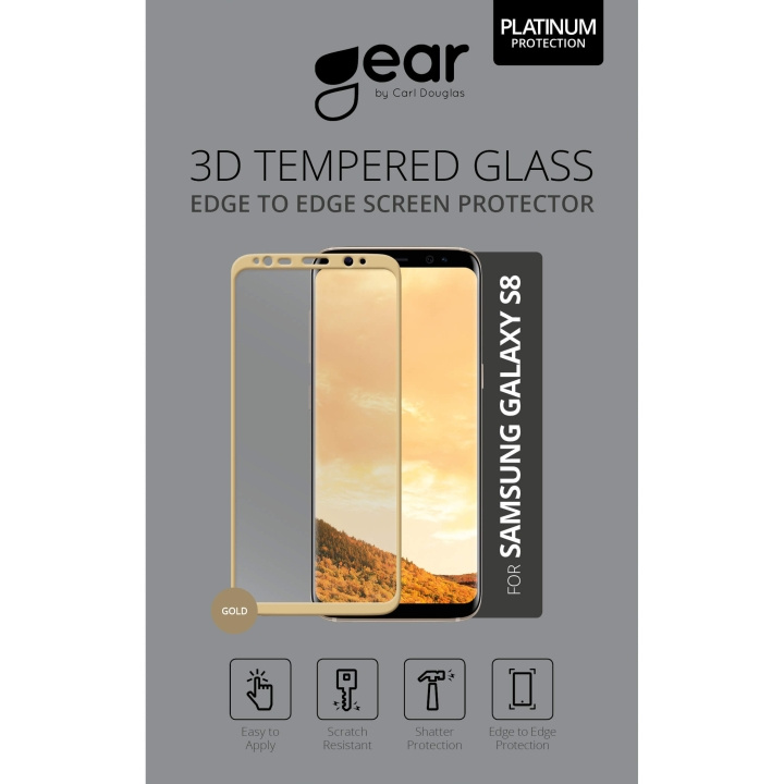 Gear Härdat Glas 3D Full Cover Guld Samsung S8 i gruppen SMARTPHONE & SURFPLATTOR / Mobilskydd / Samsung hos TP E-commerce Nordic AB (C12388)