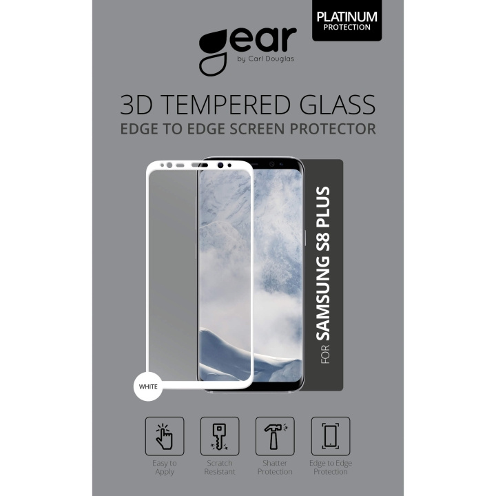 GEAR Härdat Glas 3D Full Cover Vit Samsung S8 Plus i gruppen SMARTPHONE & SURFPLATTOR / Mobilskydd / Samsung hos TP E-commerce Nordic AB (C12390)