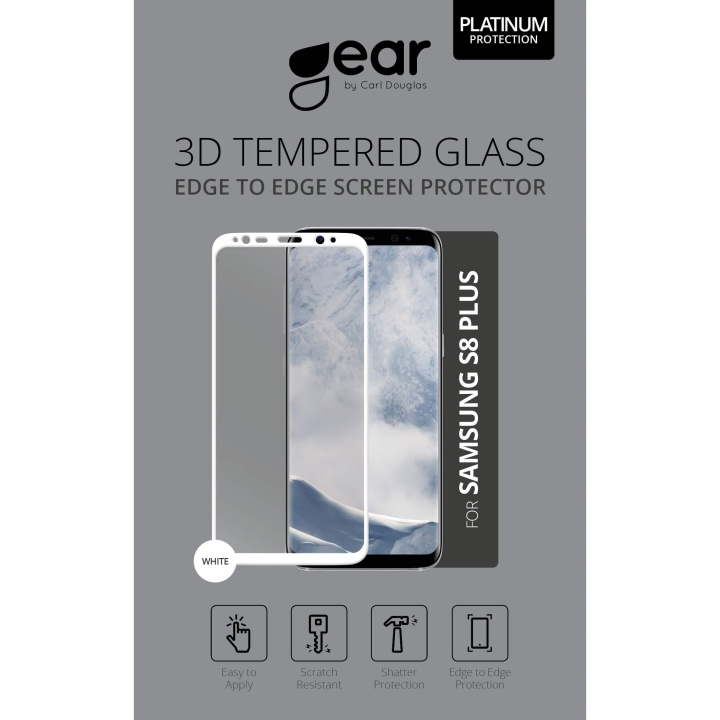 Gear Härdat Glas 3D Full Cover Vit Samsung S8 Plus i gruppen SMARTPHONE & SURFPLATTOR / Mobilskydd / Samsung hos TP E-commerce Nordic AB (C12390)