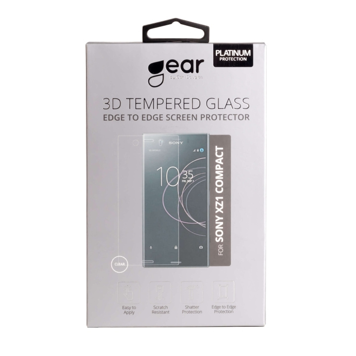 Gear Härdat Glas 3D Full Cover Transp. Sony Xperia XZ1 i gruppen SMARTPHONE & SURFPLATTOR / Mobilskydd / Sony hos TP E-commerce Nordic AB (C12400)