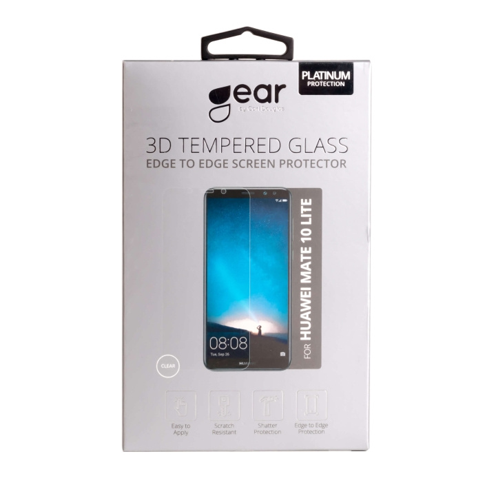 GEAR Härdat Glas 3D Full Cover Transp. Huawei Mate 10 Lite i gruppen SMARTPHONE & SURFPLATTOR / Mobilskydd / Huawei hos TP E-commerce Nordic AB (C12402)