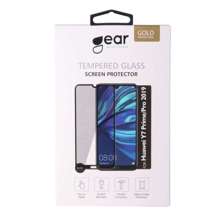 GEAR Härdat Glas 3D Full Cover Svart Huawei Y7 Prime/Pro 2019 i gruppen SMARTPHONE & SURFPLATTOR / Mobilskydd / Huawei hos TP E-commerce Nordic AB (C12412)