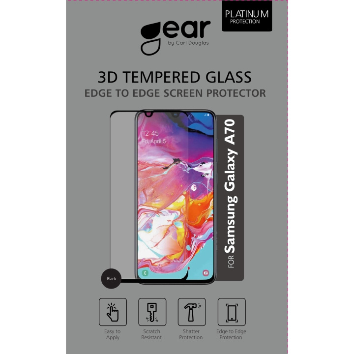 GEAR Härdat Glas 3D Full Cover Black Samsung A70 i gruppen SMARTPHONE & SURFPLATTOR / Mobilskydd / Samsung hos TP E-commerce Nordic AB (C12420)