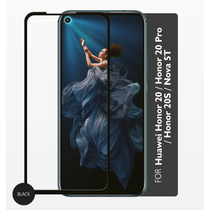 Härdat Glas 2,5D Full Cover Huawei Honor 20 Pro 2019 i gruppen SMARTPHONE & SURFPLATTOR / Mobilskydd / Huawei hos TP E-commerce Nordic AB (C12429)