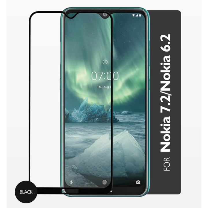 GEAR Härdat Glas 2,5D Full Cover Nokia 7.2 i gruppen SMARTPHONE & SURFPLATTOR / Mobilskydd / Nokia/Microsoft hos TP E-commerce Nordic AB (C12434)