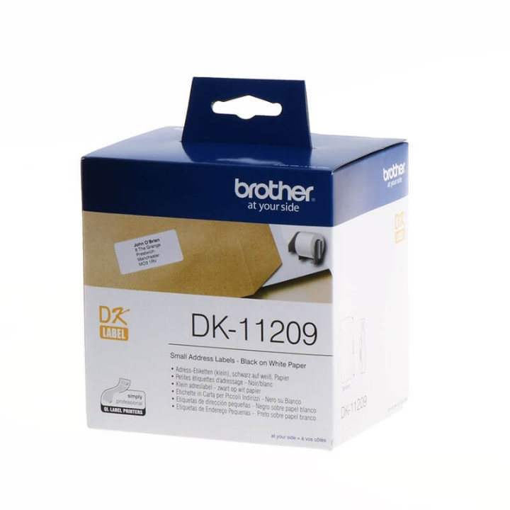 Brother Etiketter DK11209 29x62mm Svart på Vit i gruppen DATORER & KRINGUTRUSTNING / Skrivare & Tillbehör / Skrivare / Etikettsskrivare Zebra & Brother hos TP E-commerce Nordic AB (C12640)